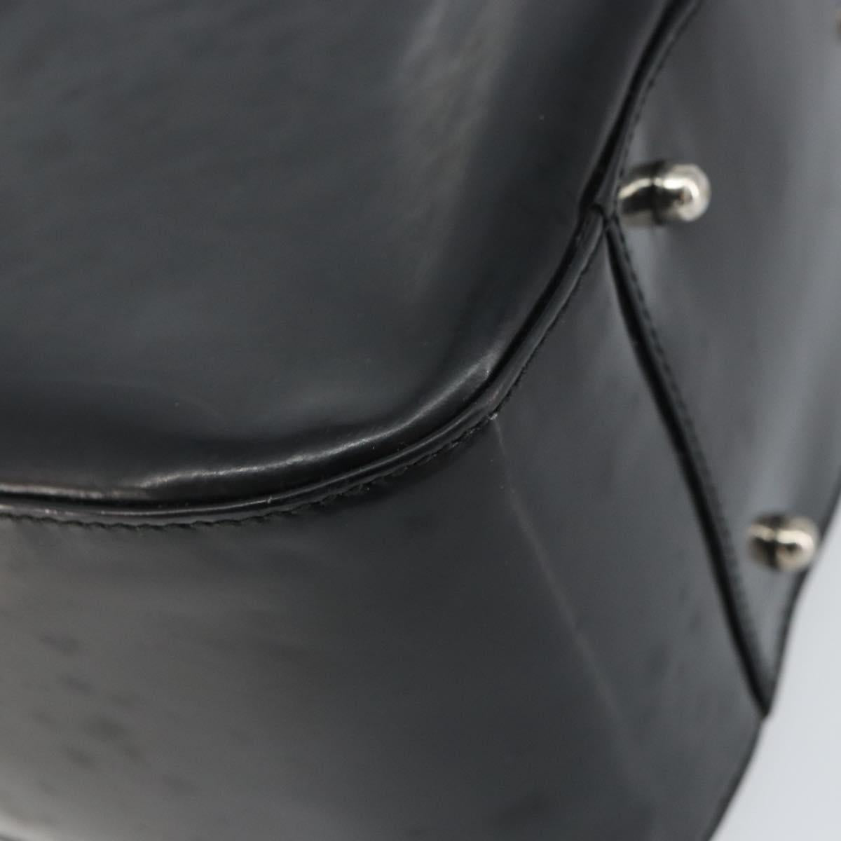 GUCCI Hand Bag Enamel Black Silver 000 1013 0504 Auth ep12446