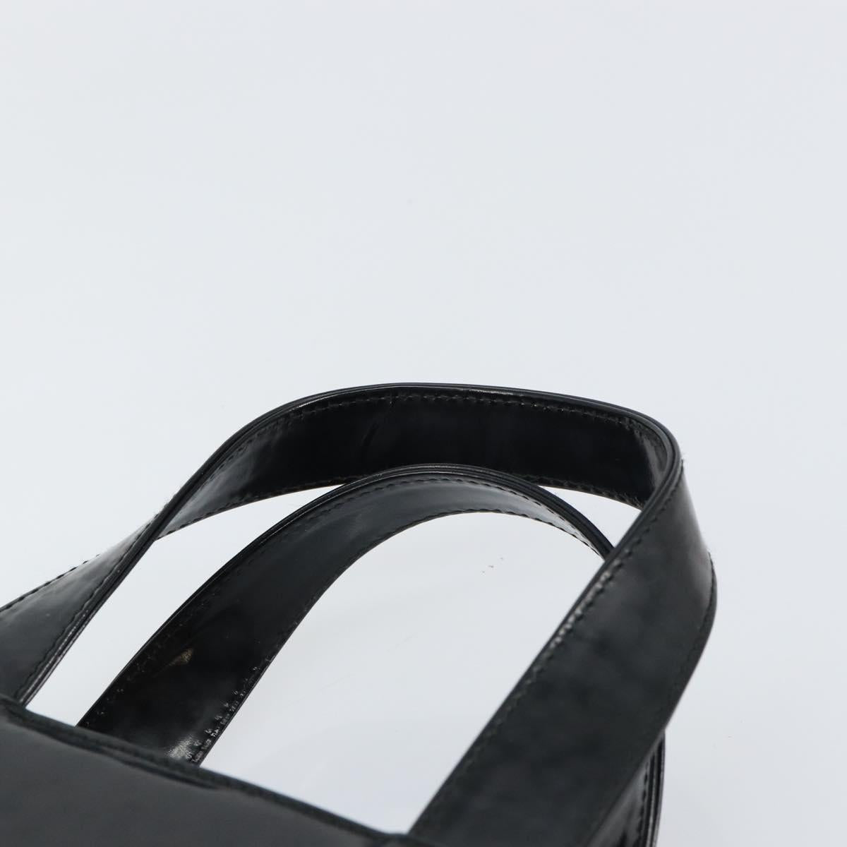 GUCCI Hand Bag Enamel Black Silver 000 1013 0504 Auth ep12446