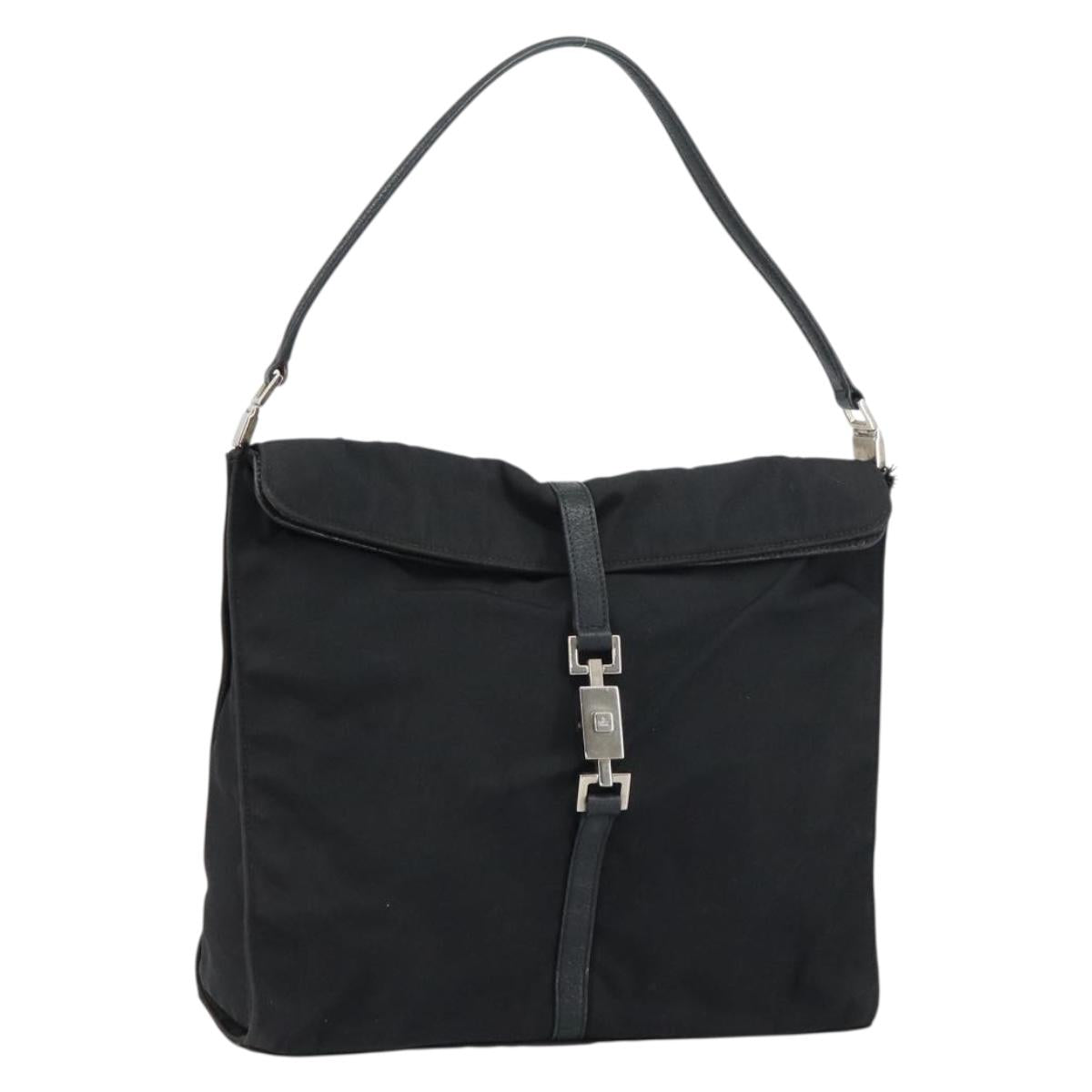 GUCCI Jackie Shoulder Bag Nylon Black Silver 001 3355 1781 Auth ep12448