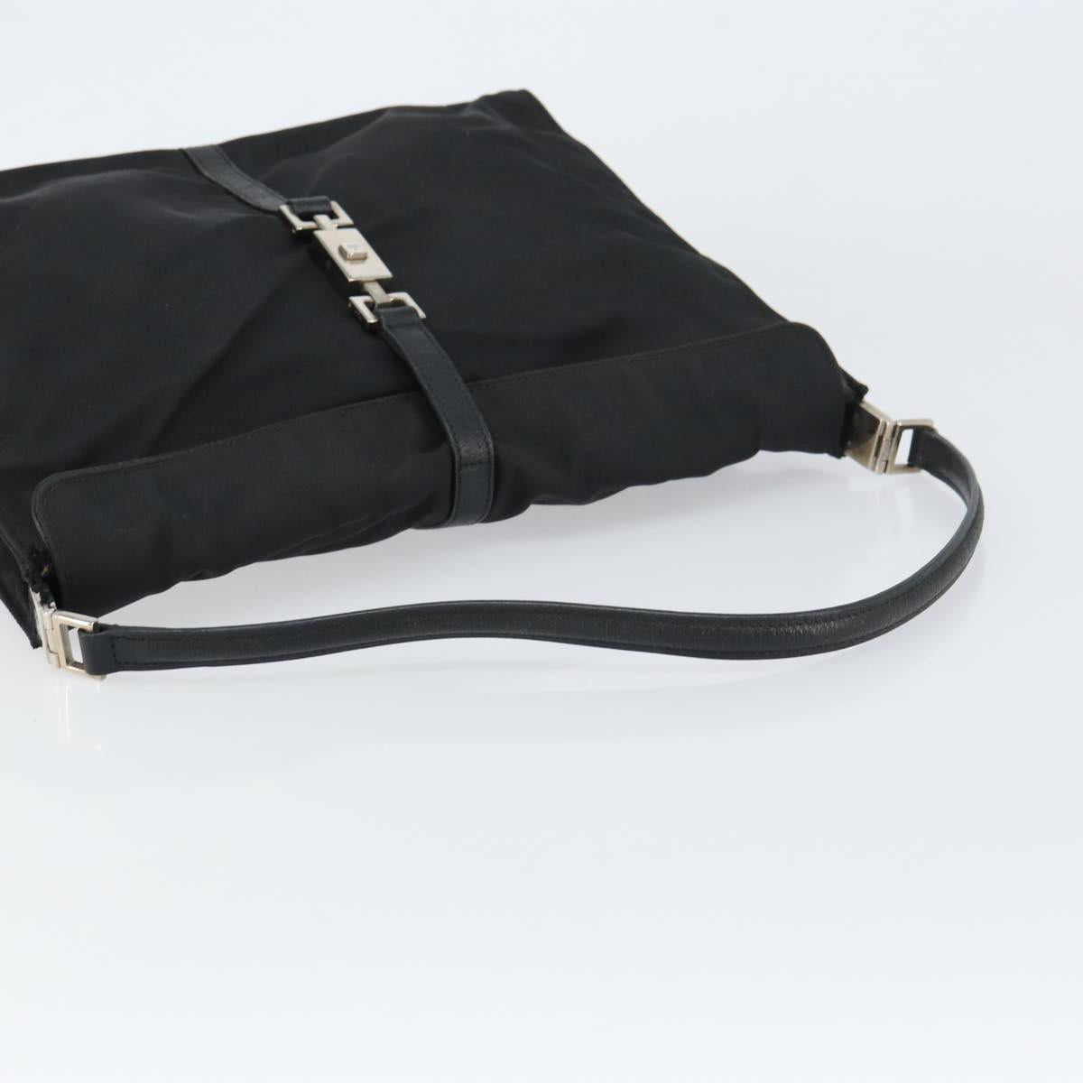 GUCCI Jackie Shoulder Bag Nylon Black Silver 001 3355 1781 Auth ep12448