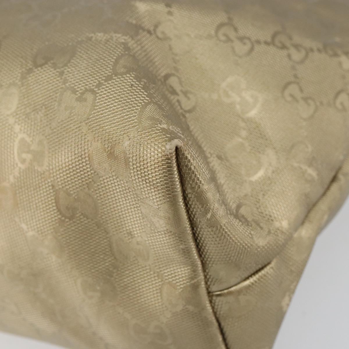 GUCCI GG Implementation Tote Bag PVC Gold Tone 211137 Auth ep12474