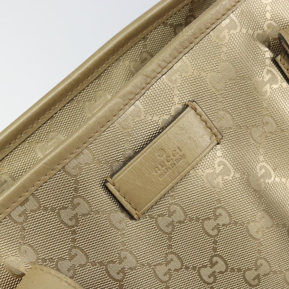 GUCCI GG Implementation Tote Bag PVC Gold Tone 211137 Auth ep12474
