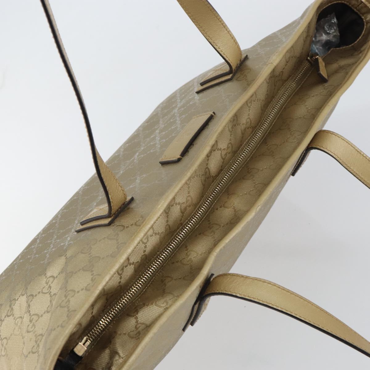 GUCCI GG Implementation Tote Bag PVC Gold Tone 211137 Auth ep12474