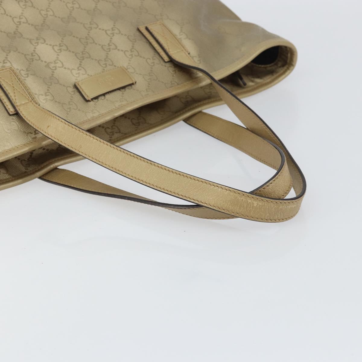 GUCCI GG Implementation Tote Bag PVC Gold Tone 211137 Auth ep12474