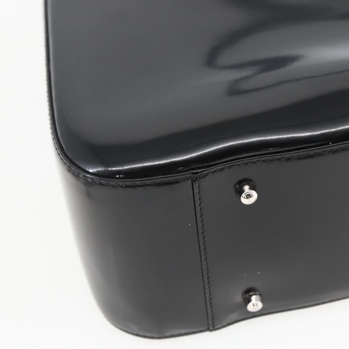 GUCCI Hand Bag Enamel 2way Black Silver 000 1013 0504 Auth ep12477