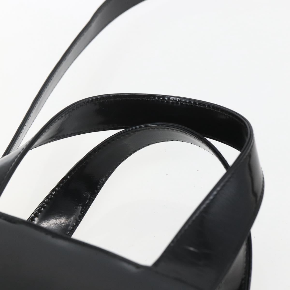 GUCCI Hand Bag Enamel 2way Black Silver 000 1013 0504 Auth ep12477