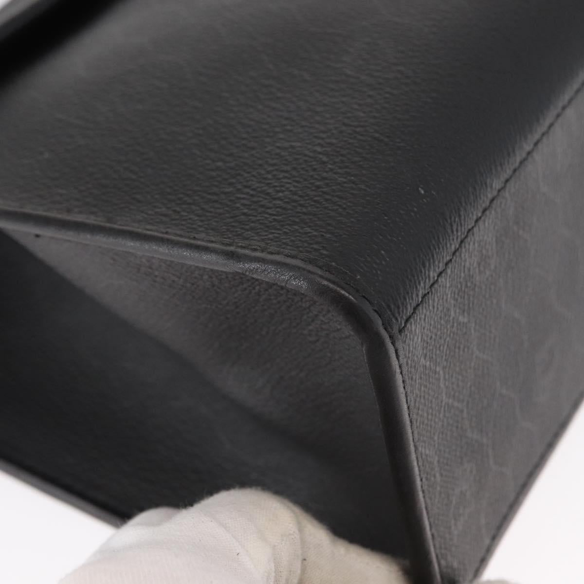 Christian Dior Honeycomb Canvas Hand Bag PVC 2way Black Gold Auth ep12478