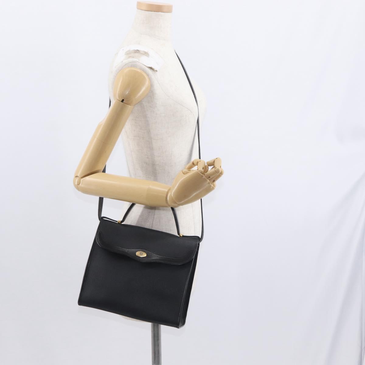 Christian Dior Honeycomb Canvas Hand Bag PVC 2way Black Gold Auth ep12478