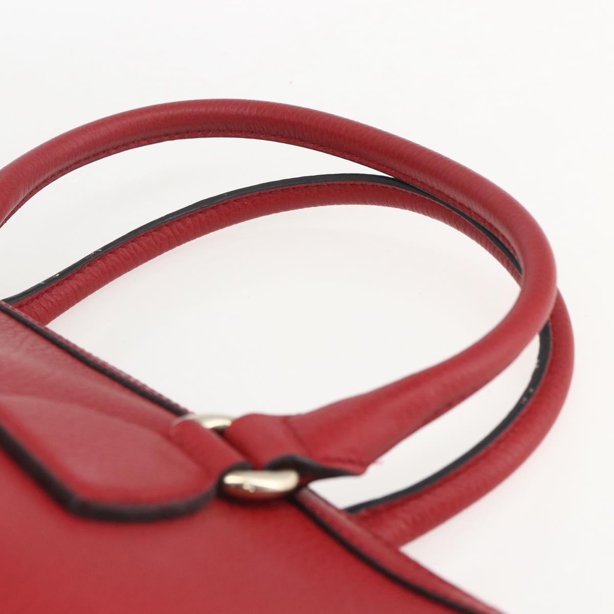 GUCCI Interlocking Hand Bag Leather 2way Red Gold 449659 Auth ep12480