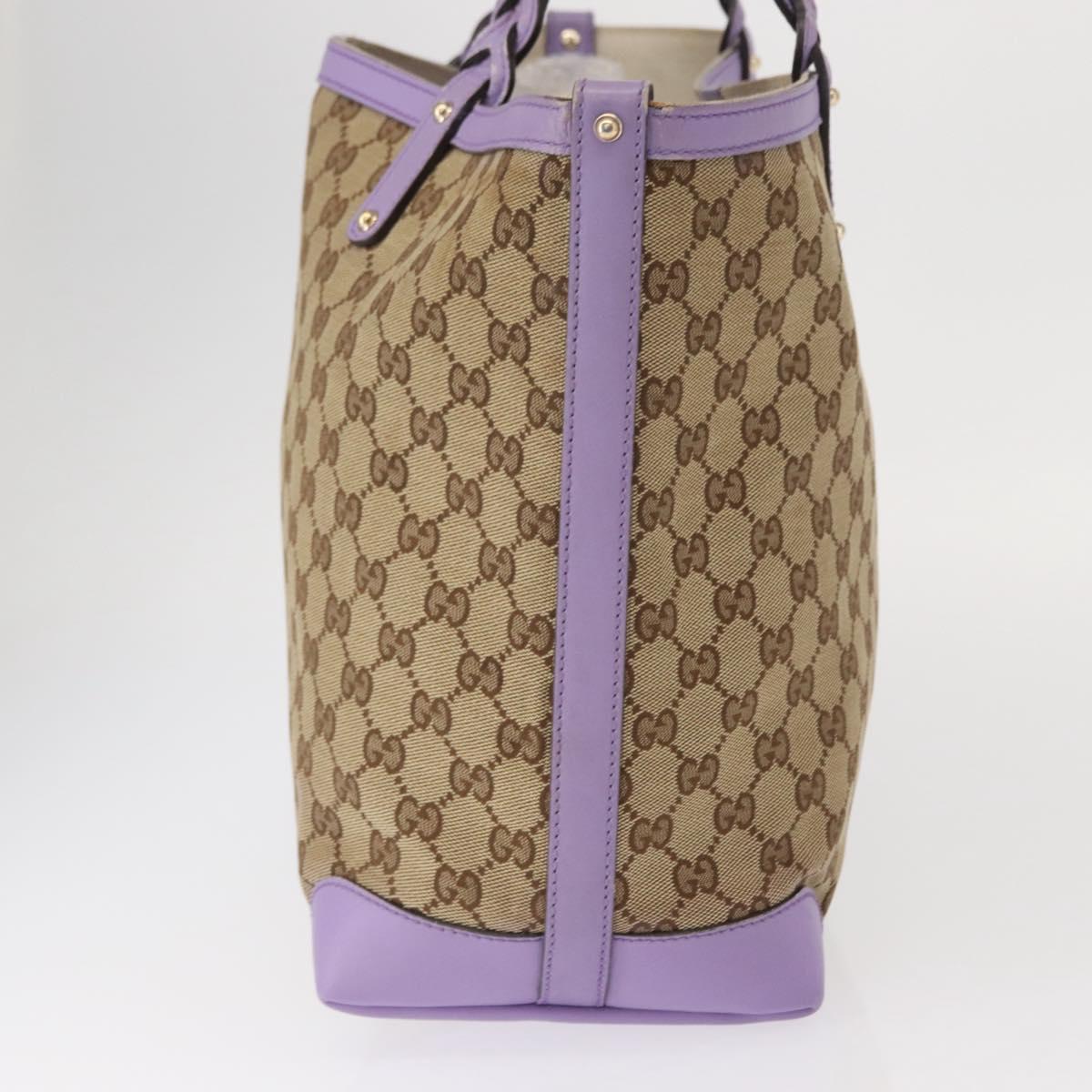 GUCCI GG Canvas Tote Bag Beige Gold 247209 Auth ep12485