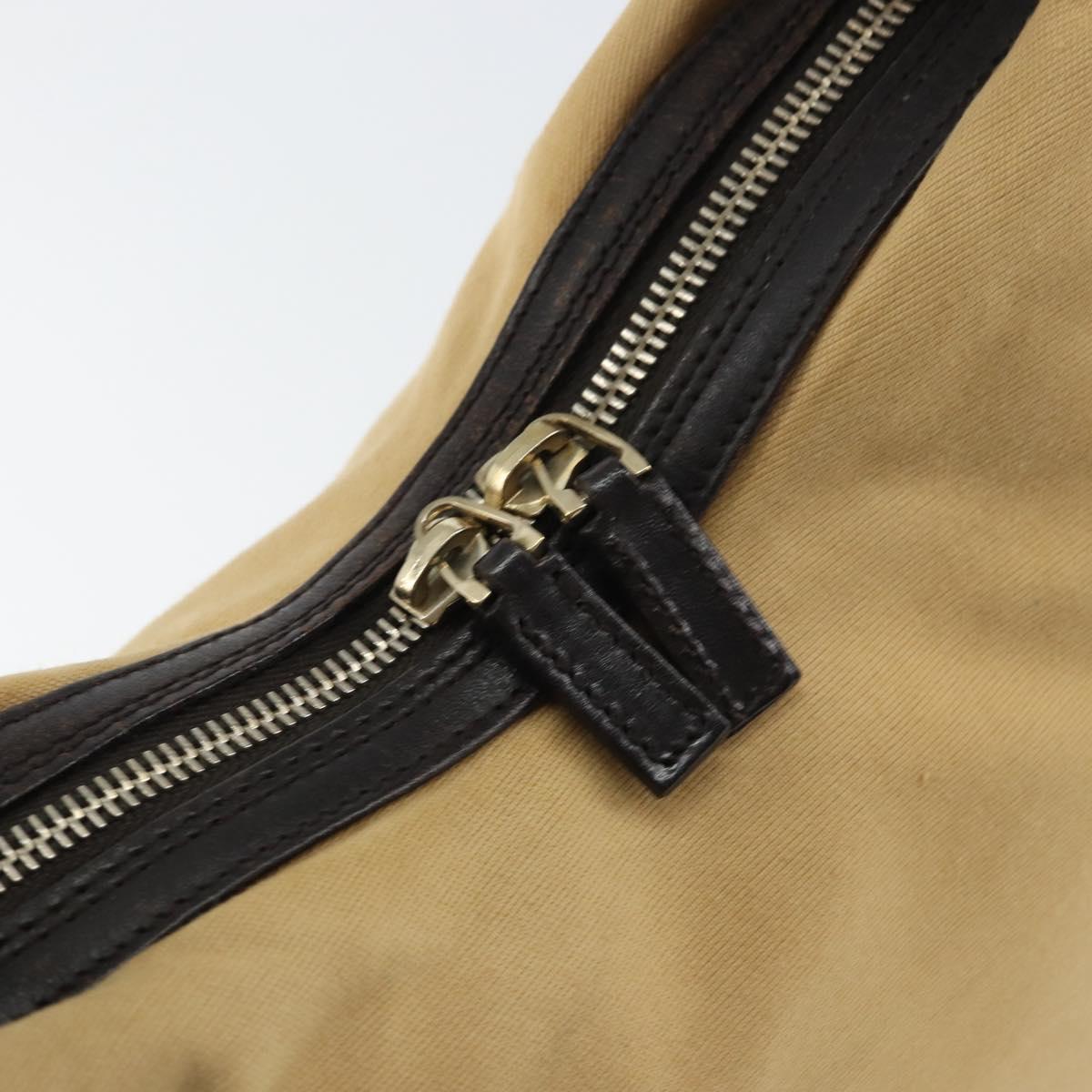 GUCCI Web Sherry Line Shoulder Bag Canvas Beige Gold 001 4288 Auth ep12486