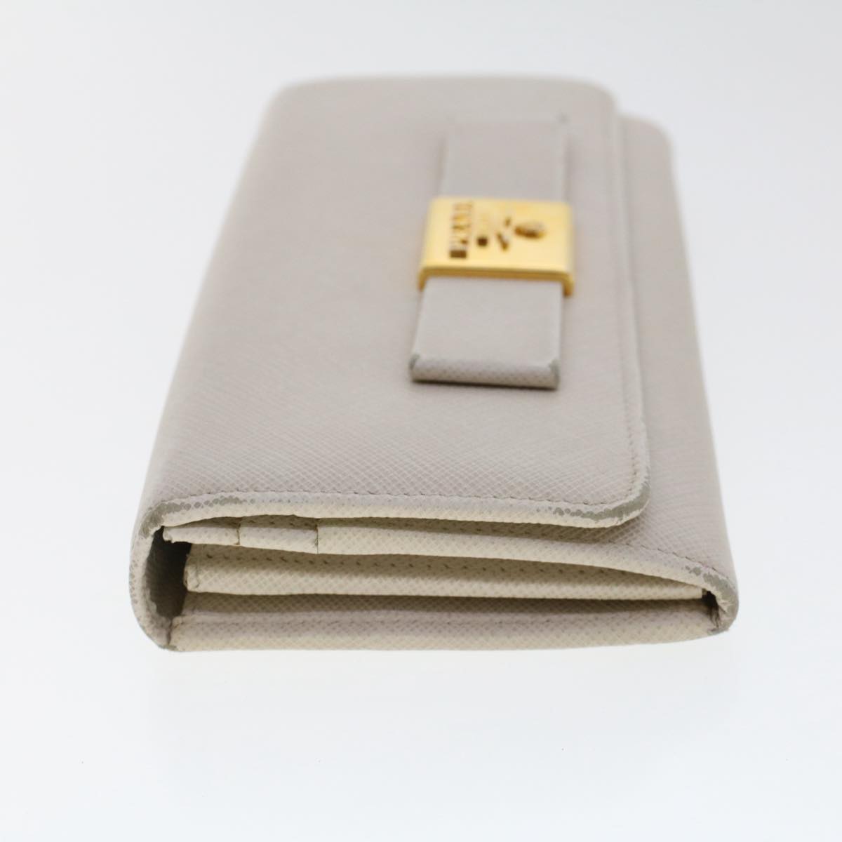 PRADA Long Wallet Safiano leather White Auth ep1249