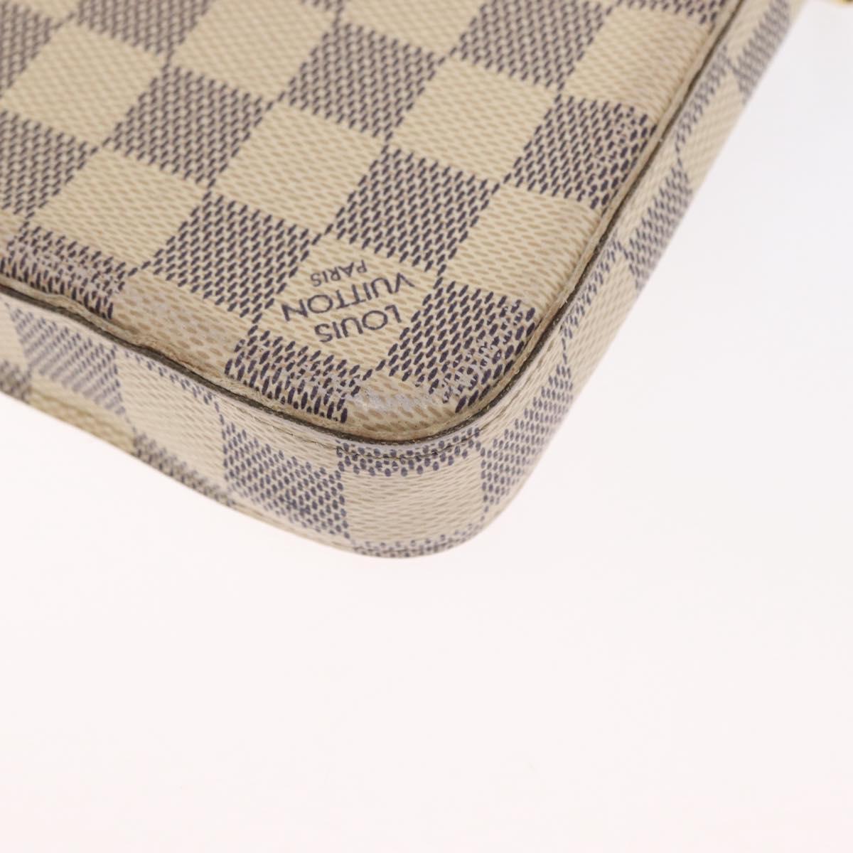 LOUIS VUITTON Damier Azur Pochette Felicie Chain Wallet N63106 LV Auth ep12496