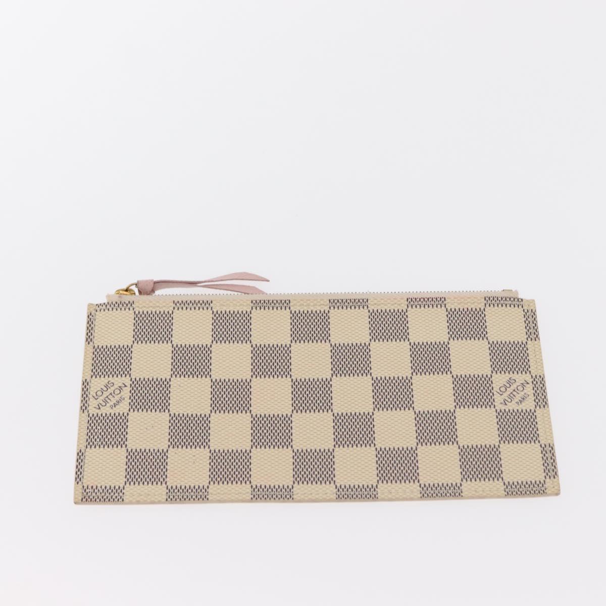LOUIS VUITTON Damier Azur Pochette Felicie Chain Wallet N63106 LV Auth ep12496