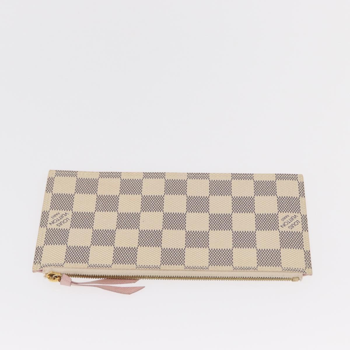 LOUIS VUITTON Damier Azur Pochette Felicie Chain Wallet N63106 LV Auth ep12496
