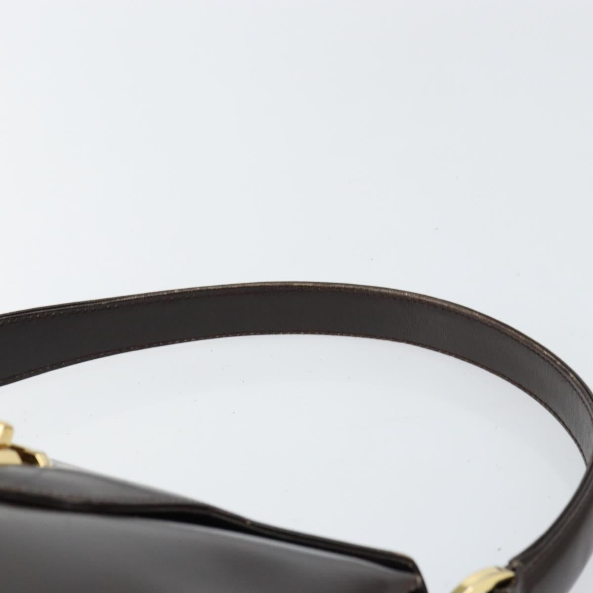 GUCCI Hand Bag Leather Dark Brown Gold 000 406 1080 Auth ep12502