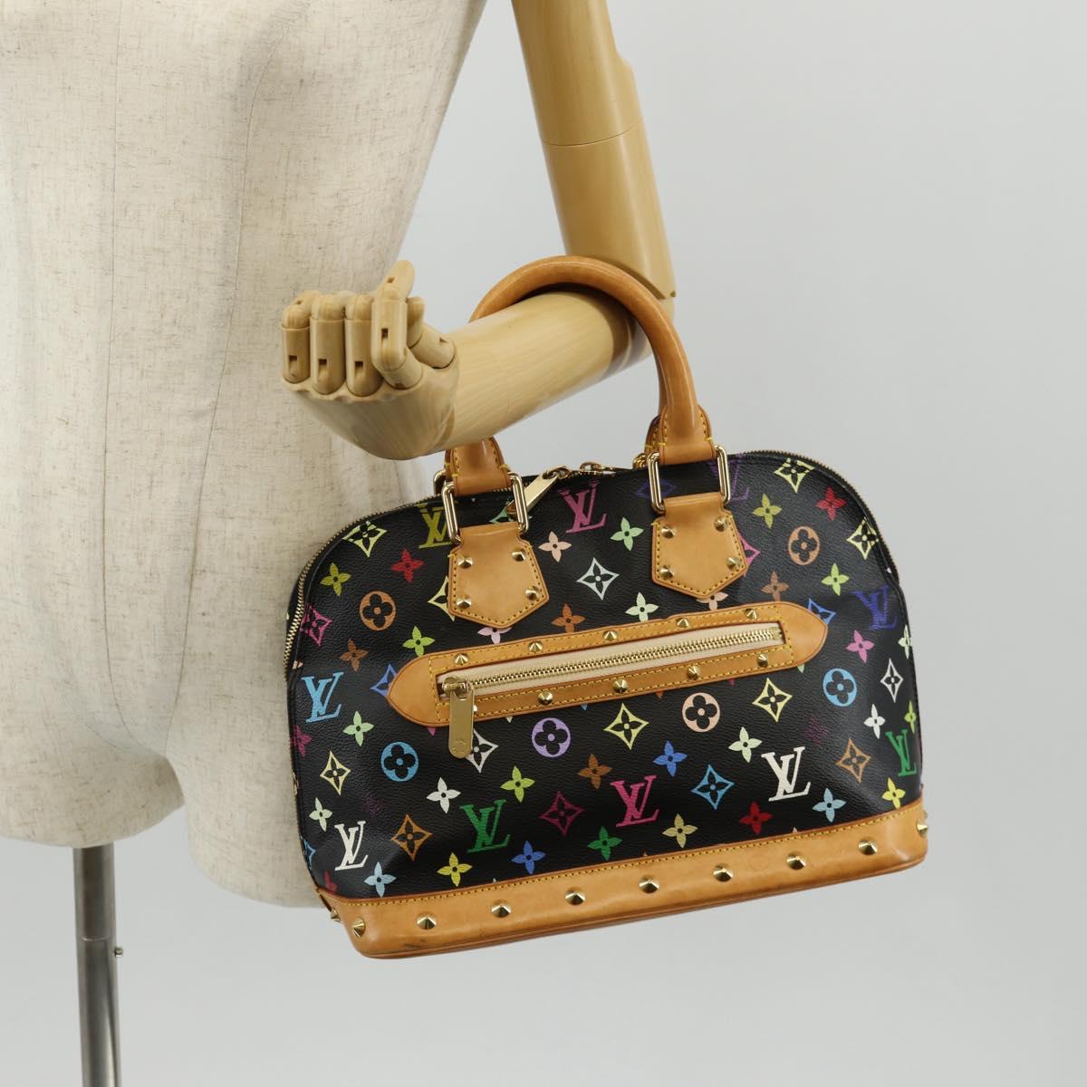 LOUIS VUITTON Monogram Multicolor Alma PM Hand Bag Black M40444 LV Auth ep12504V