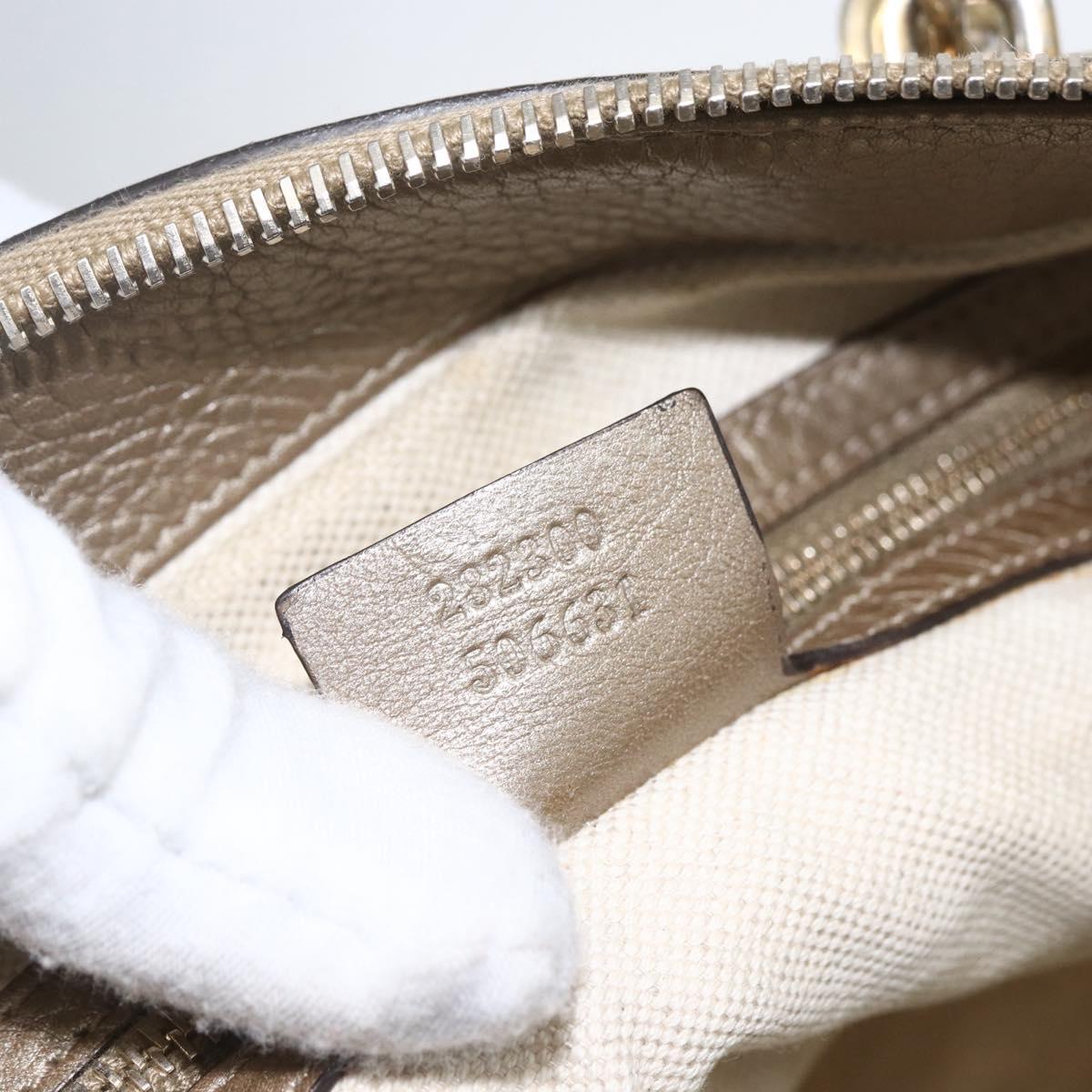 GUCCI Bamboo Wrasse GG Canvas Tote Bag 2way Beige Gold 282300 Auth ep12525