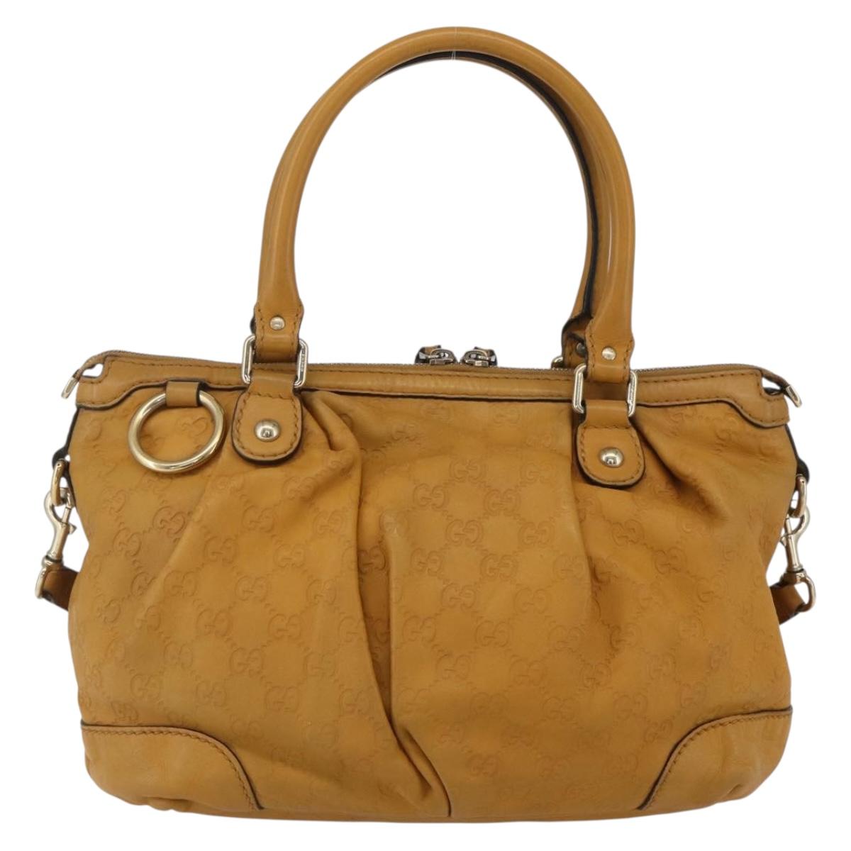 GUCCI GG Canvas Guccissima Sukey Bag Leather 2way Yellow 247902 Auth ep12527