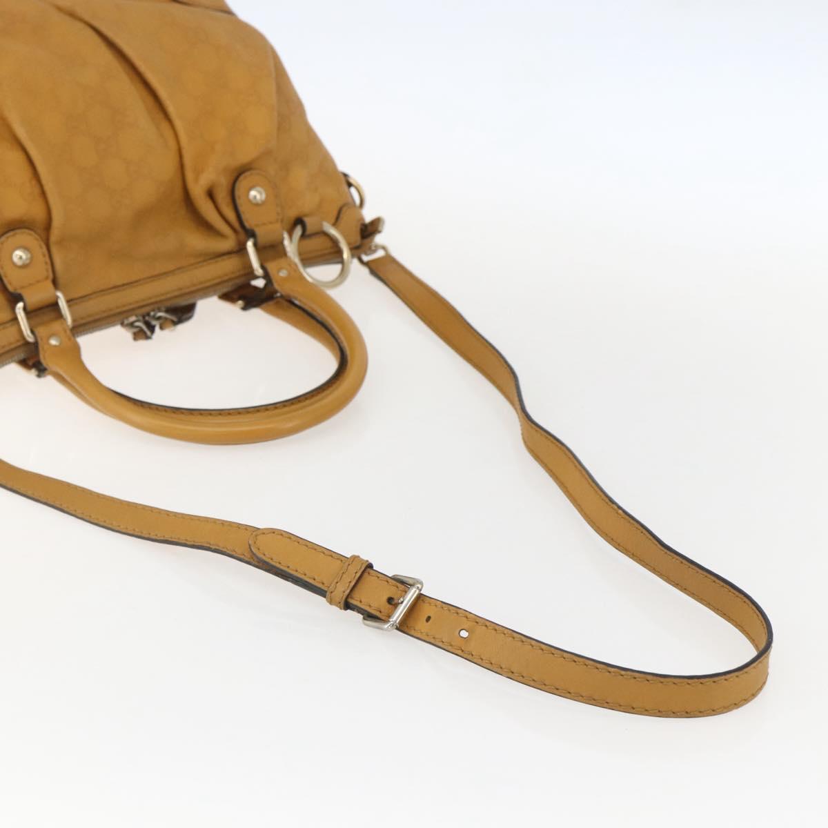 GUCCI GG Canvas Guccissima Sukey Bag Leather 2way Yellow 247902 Auth ep12527