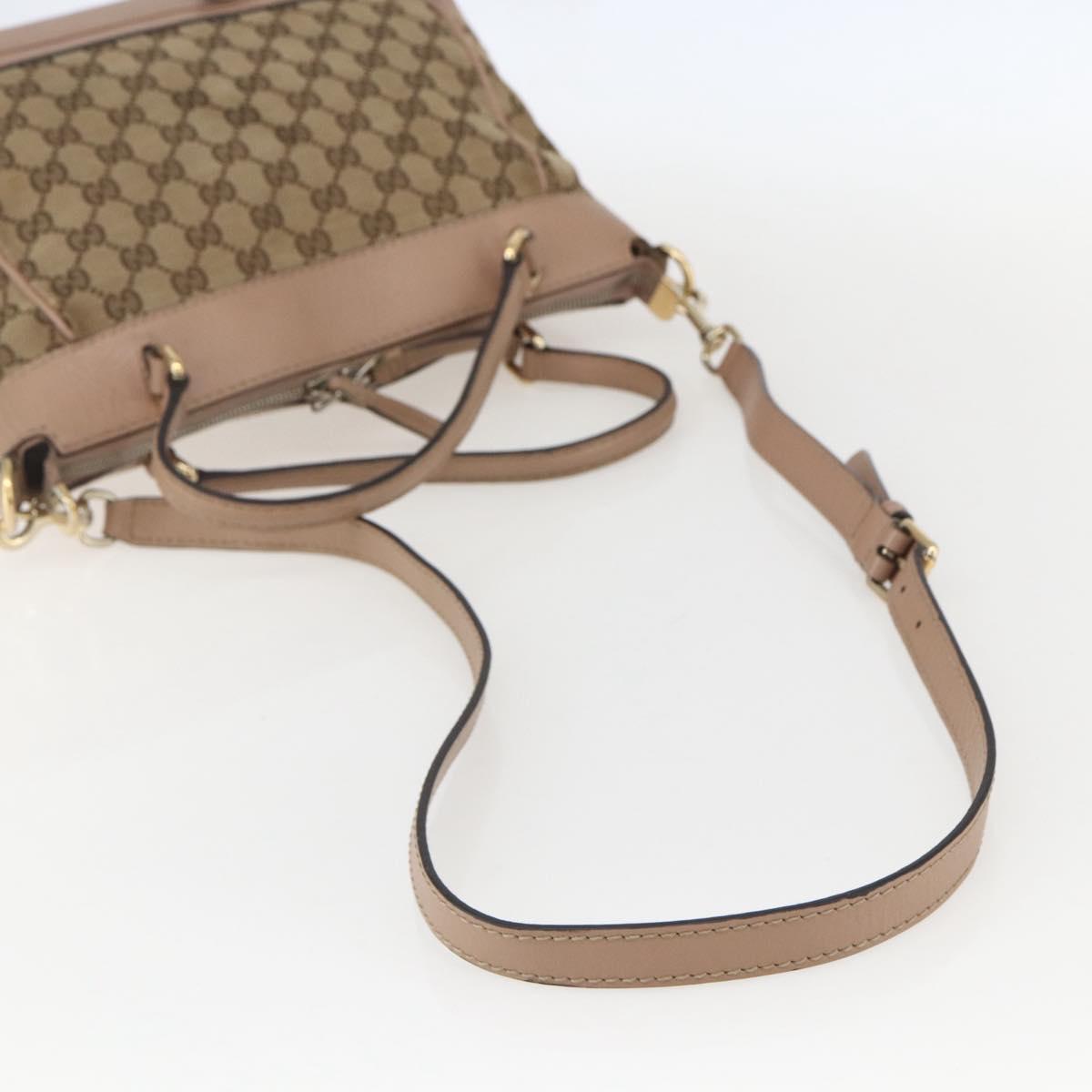 GUCCI GG Canvas Web Sherry Line Mayfair Bag 2way Beige Red 269894 Auth ep12531