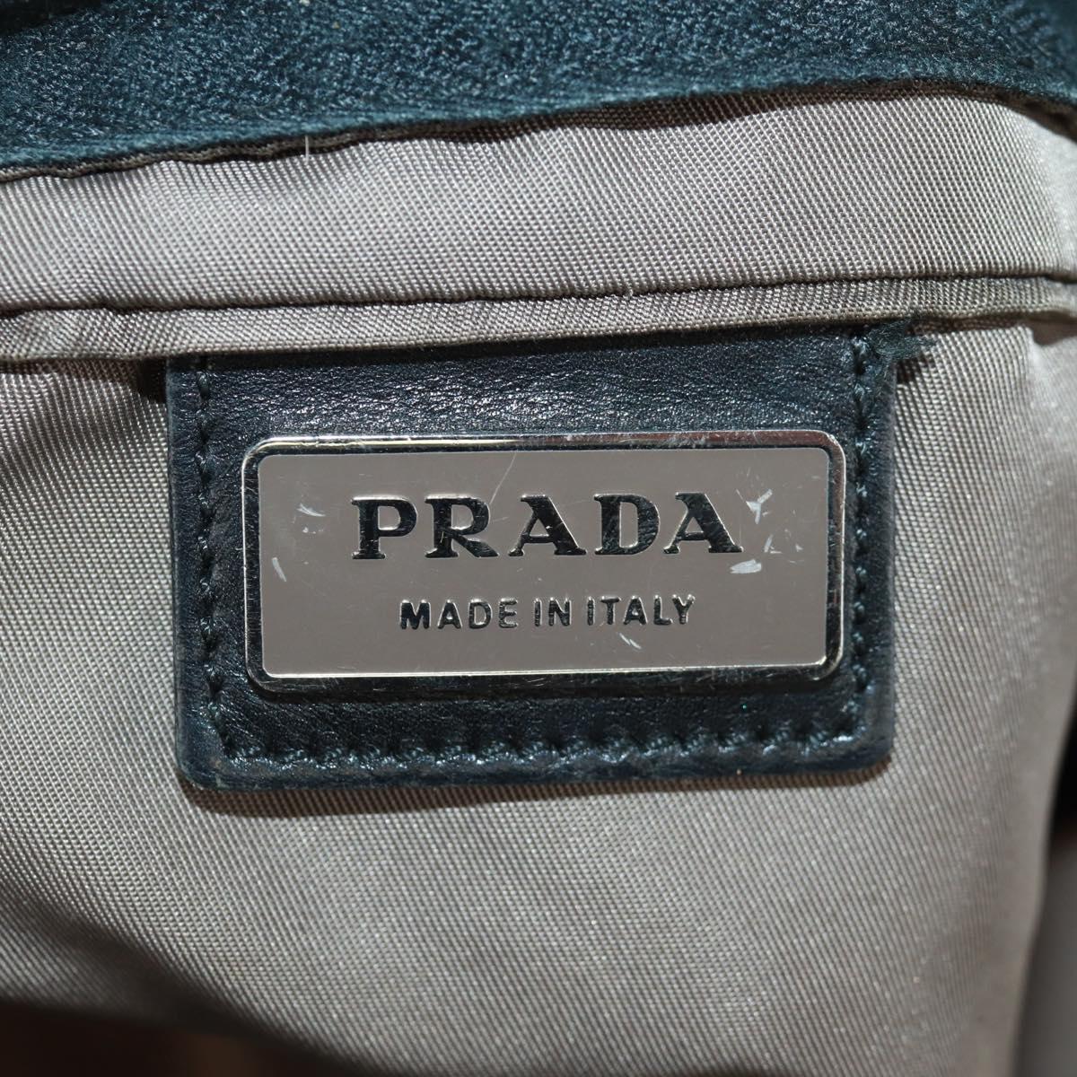 PRADA Shoulder Bag Nylon Beige Silver Auth ep12552