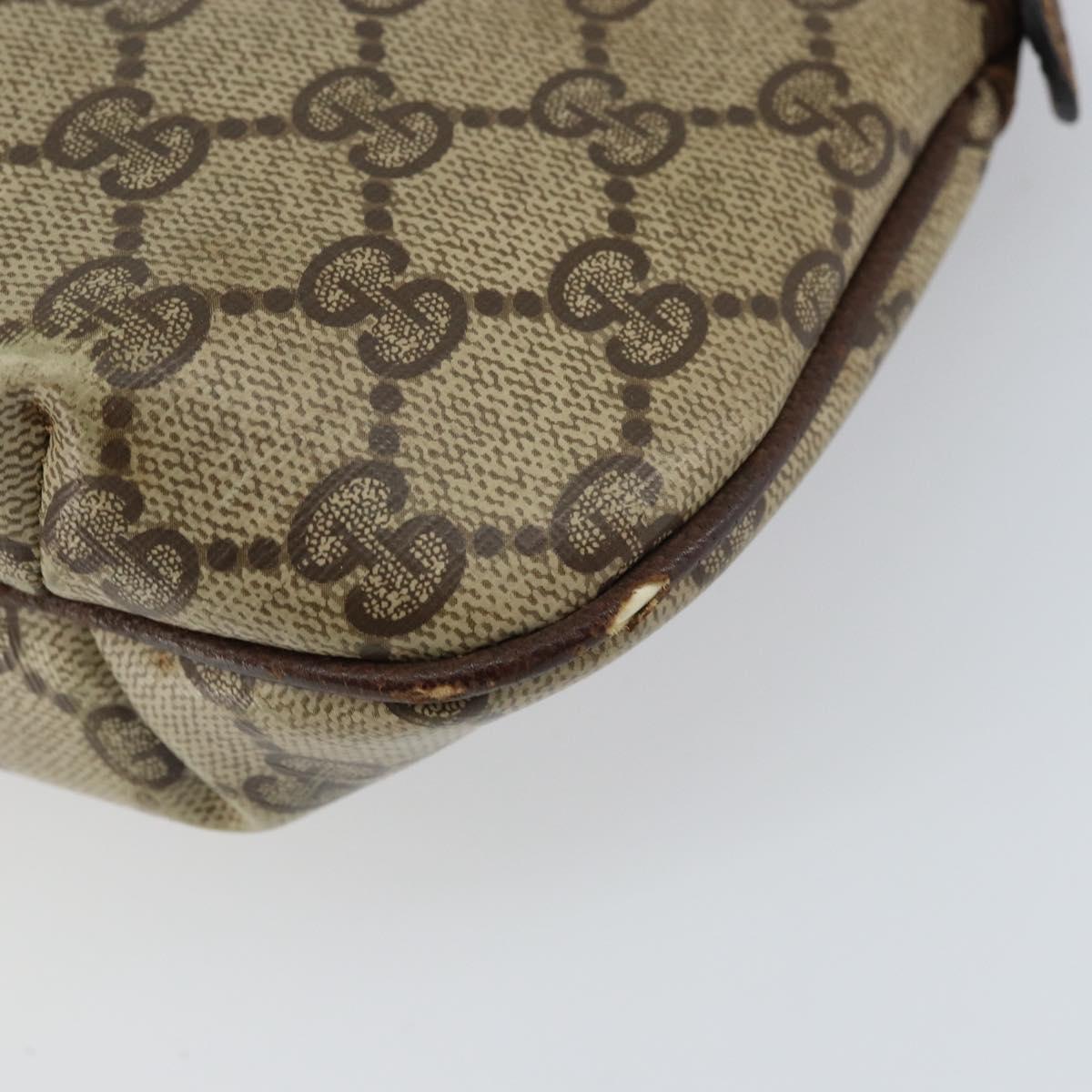 GUCCI GG Supreme Pouch PVC Beige Auth ep12553