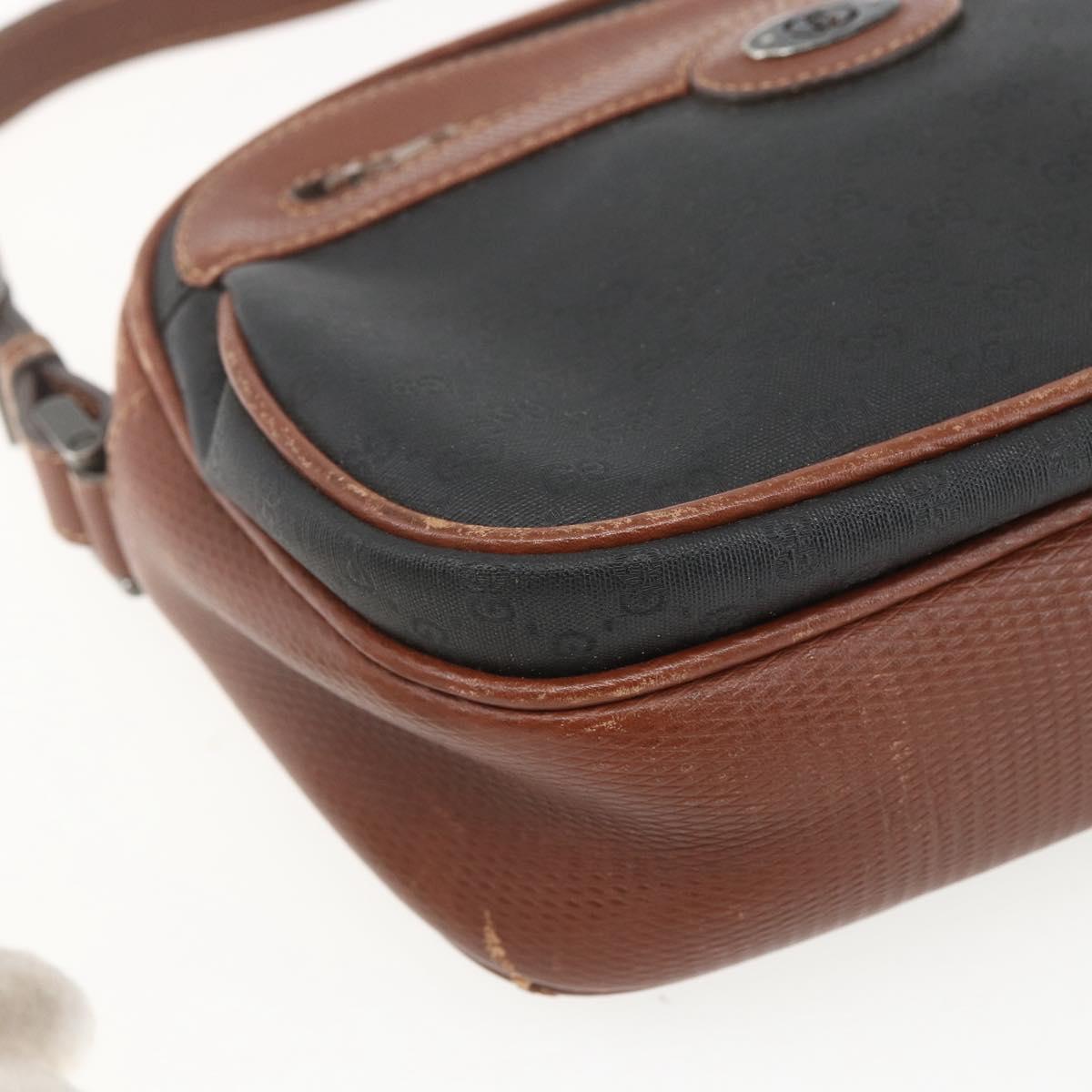 GUCCI Micro GG Supreme Shoulder Bag PVC Leather Black Auth ep12573
