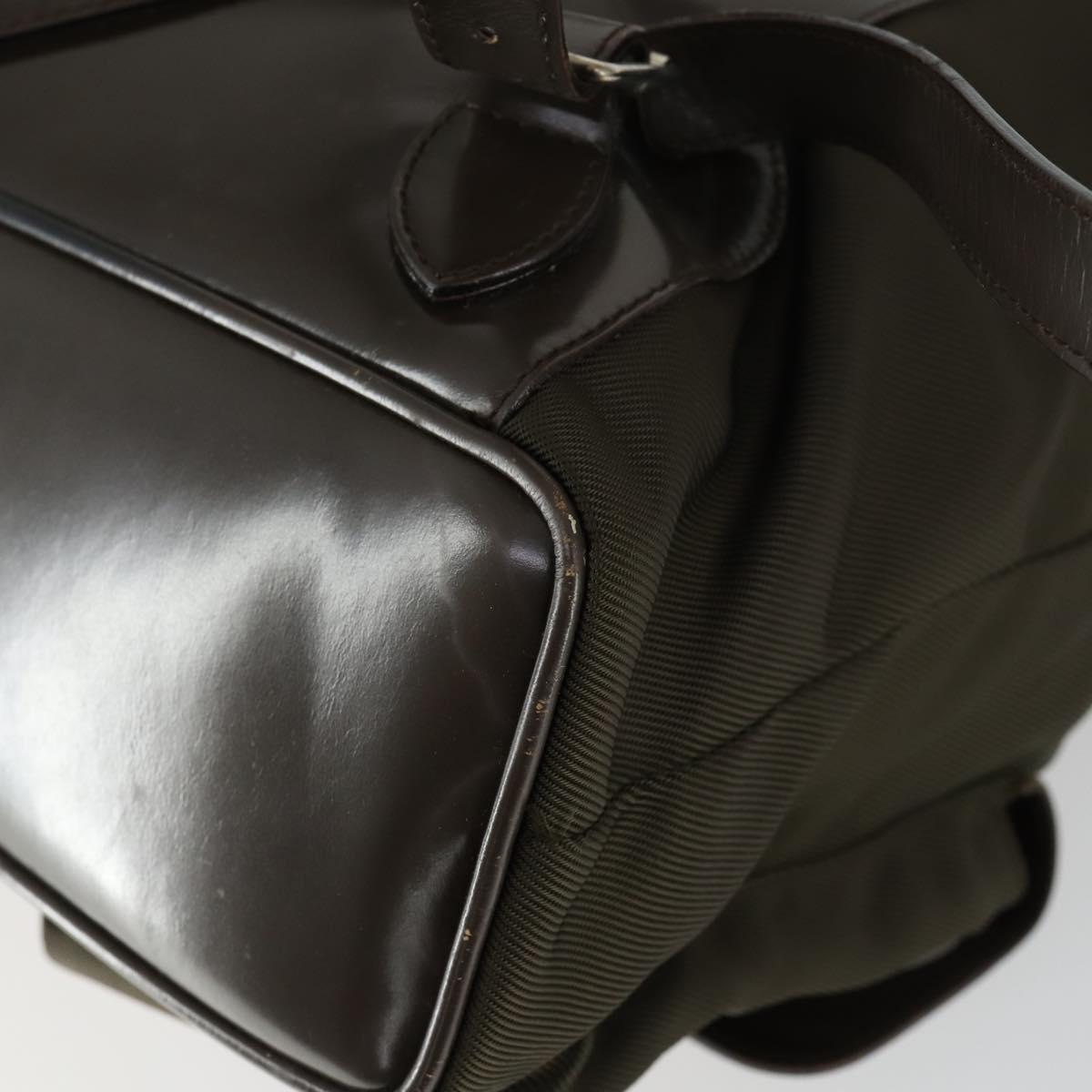 GUCCI Bamboo Backpack Nylon Dark Brown Silver 003 2058 0016 5 Auth ep12574