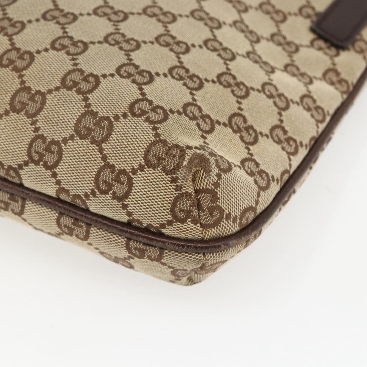 GUCCI GG Canvas Shoulder Bag Beige Silver 122793 Auth ep12602