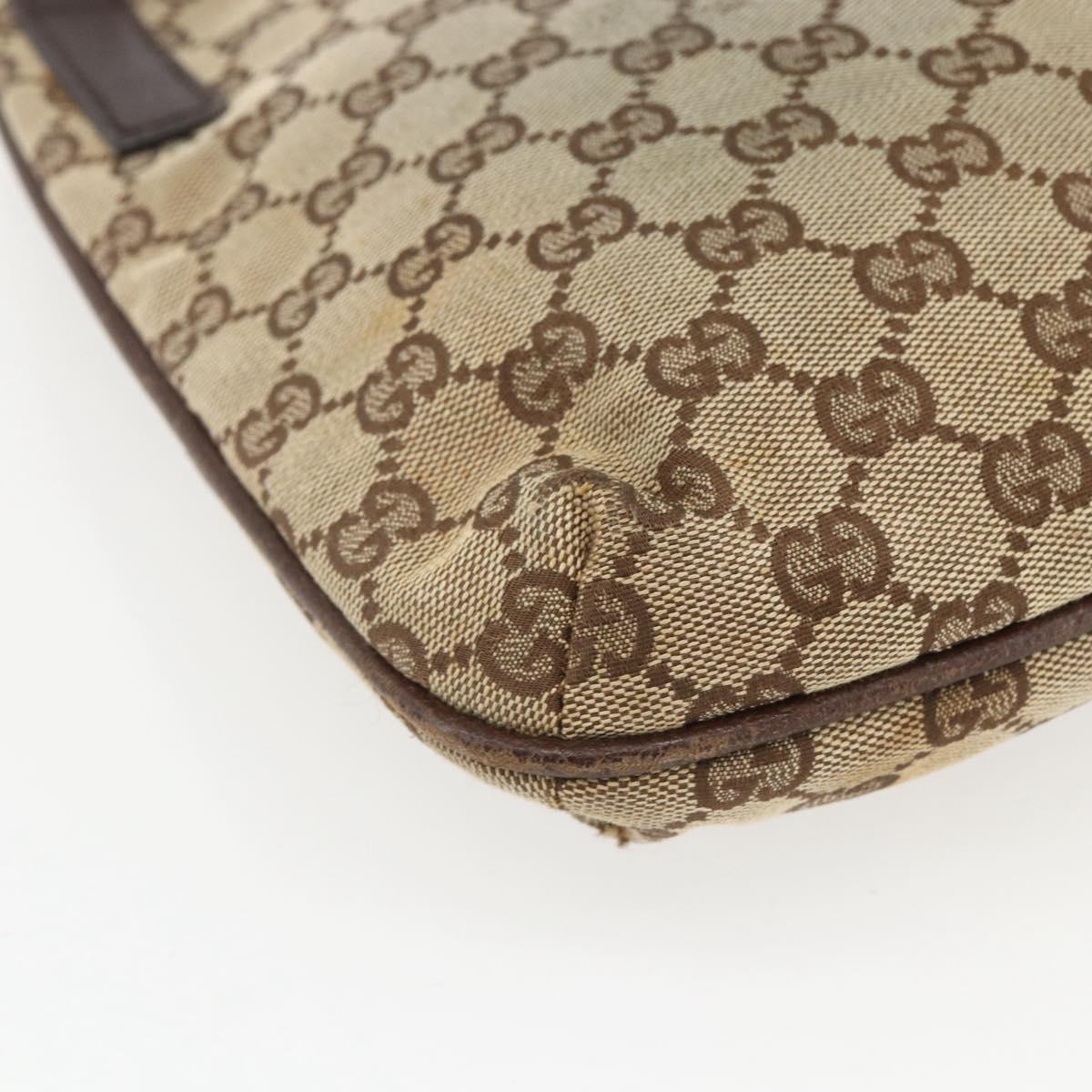 GUCCI GG Canvas Shoulder Bag Beige Silver 122793 Auth ep12602