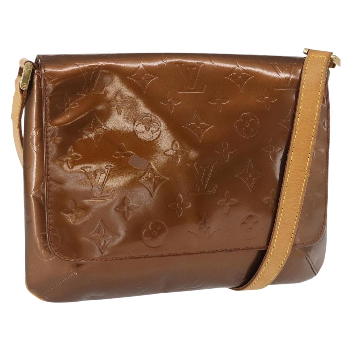 LOUIS VUITTON Monogram Vernis Thompson Street Bag Bronze M91124 LV Auth ep12604