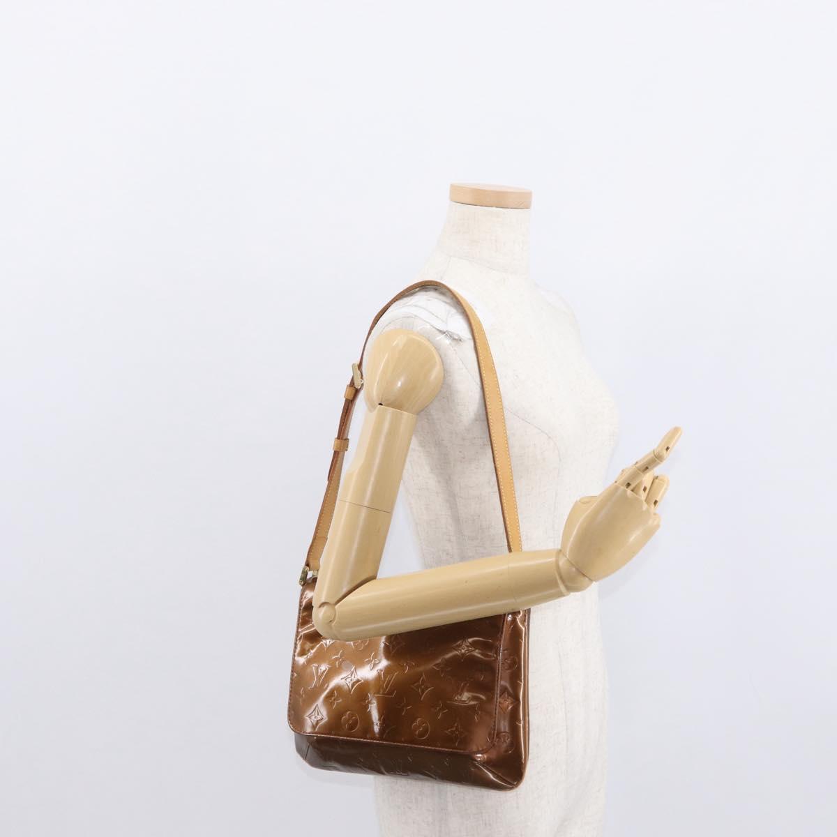 LOUIS VUITTON Monogram Vernis Thompson Street Bag Bronze M91124 LV Auth ep12604