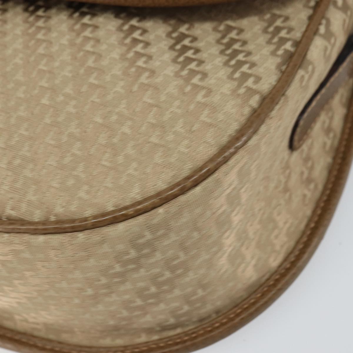 GUCCI Shoulder Bag Nylon Leather Beige Gold 007 754 0074 Auth ep12620