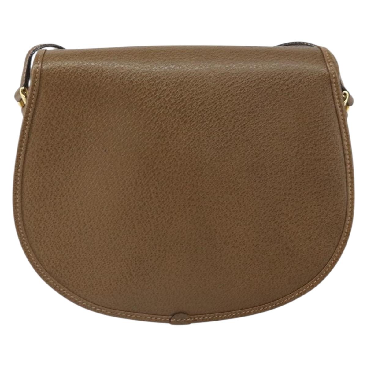 GUCCI Shoulder Bag Nylon Leather Beige Gold 007 754 0074 Auth ep12620