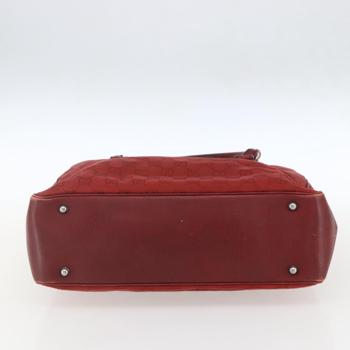 GUCCI GG Canvas Bamboo Hand Bag Red 112526 Auth ep12621