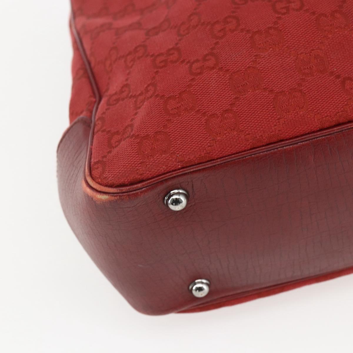 GUCCI GG Canvas Bamboo Hand Bag Red 112526 Auth ep12621