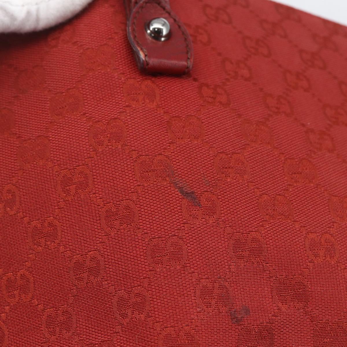 GUCCI GG Canvas Bamboo Hand Bag Red 112526 Auth ep12621