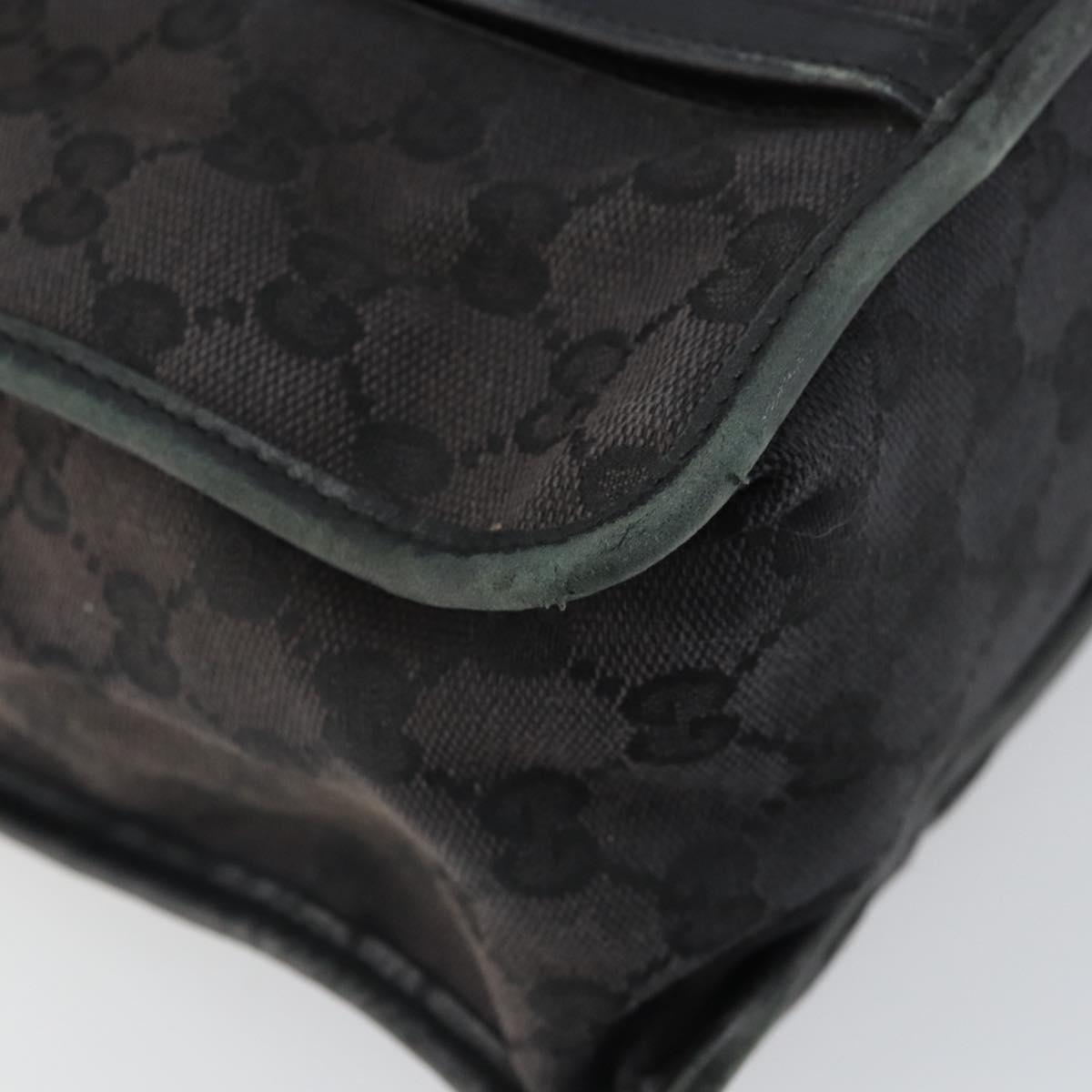 GUCCI GG Canvas Hand Bag Black Silver 000 0854 Auth ep12622