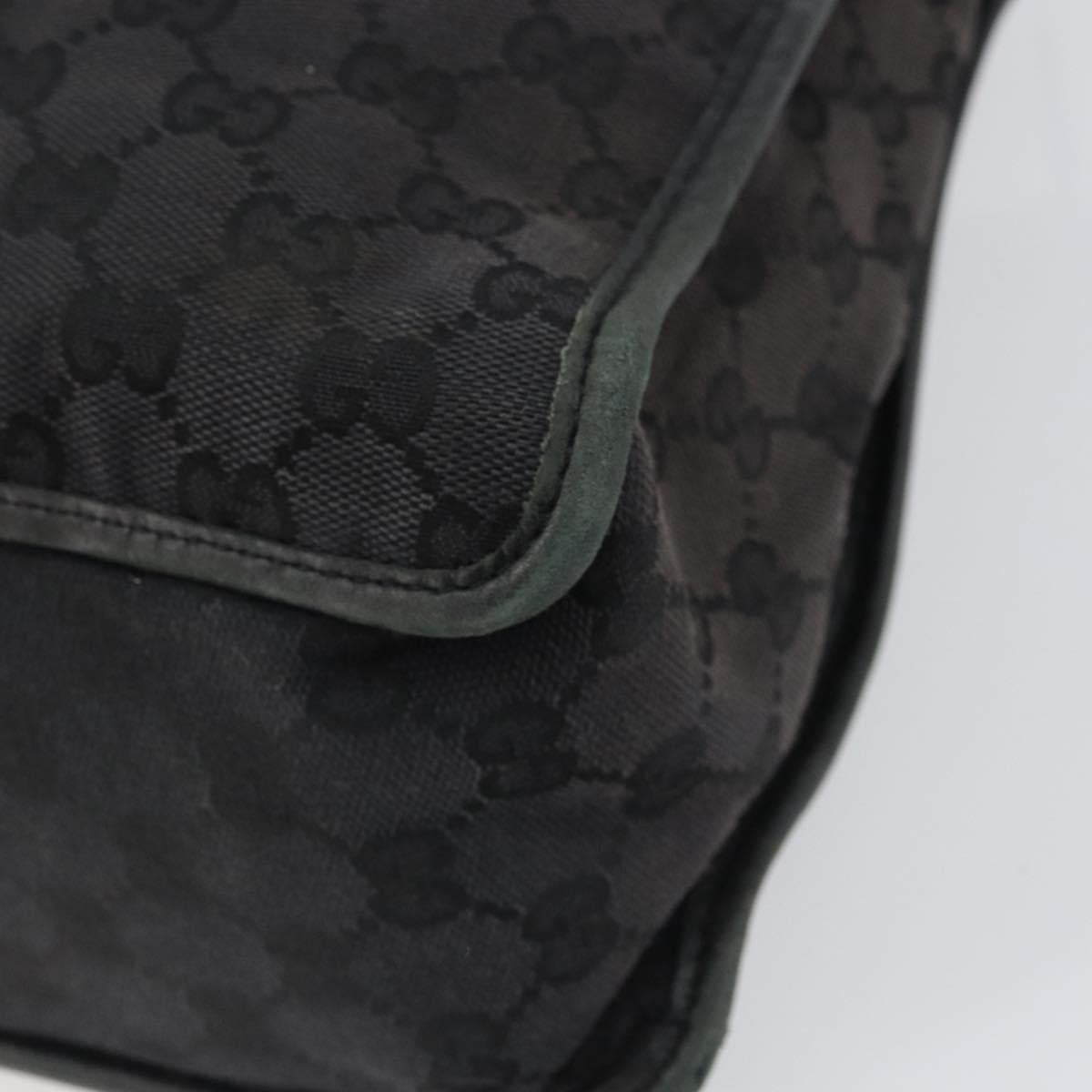 GUCCI GG Canvas Hand Bag Black Silver 000 0854 Auth ep12622