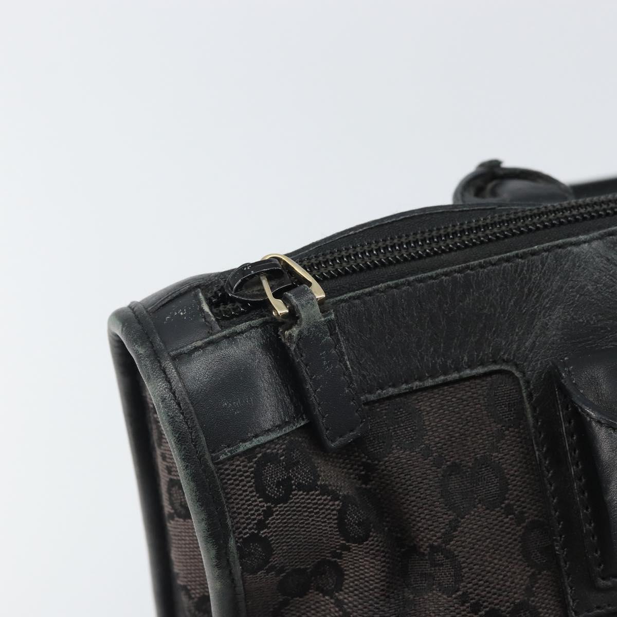 GUCCI GG Canvas Hand Bag Black Silver 000 0854 Auth ep12622