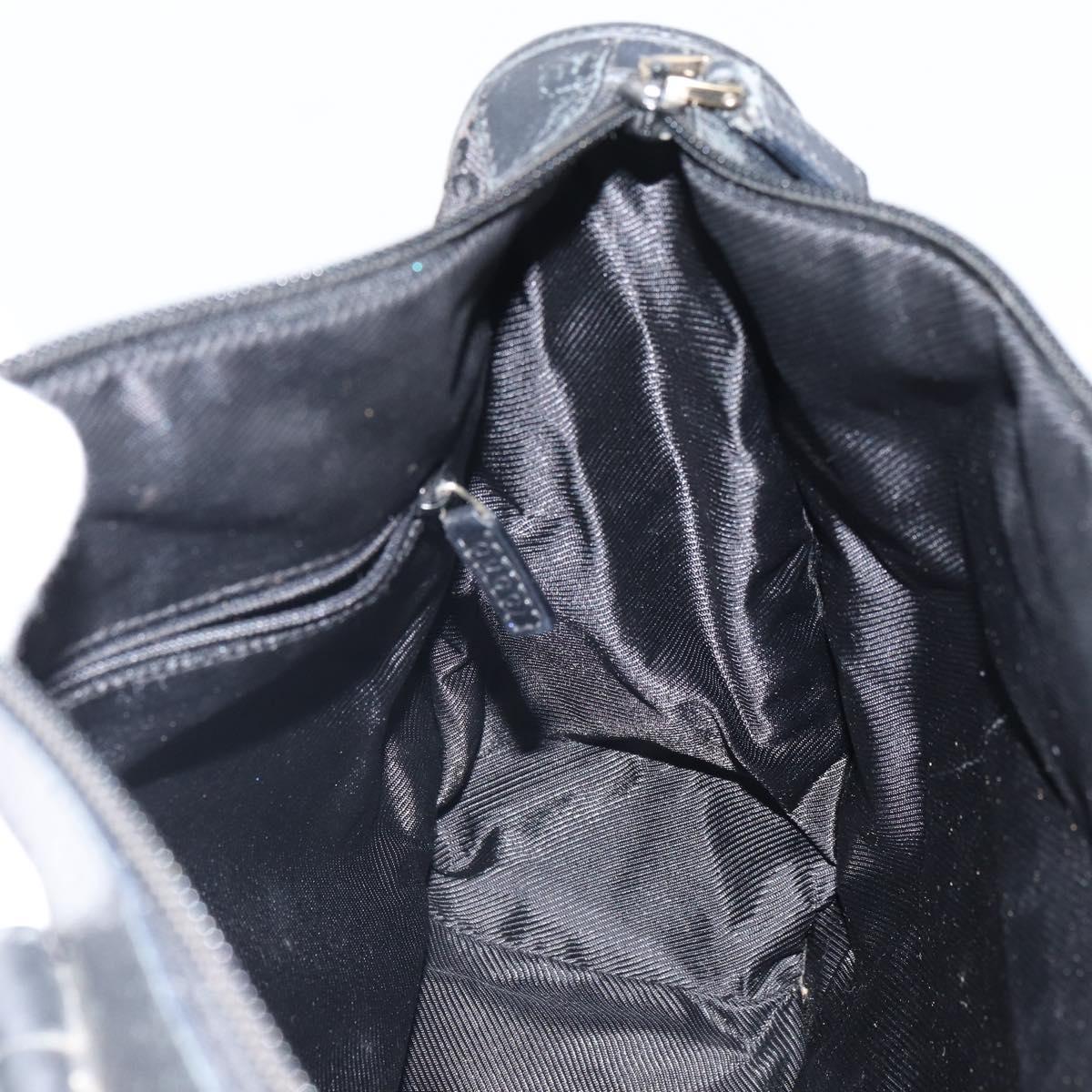 GUCCI GG Canvas Hand Bag Black Silver 000 0854 Auth ep12622
