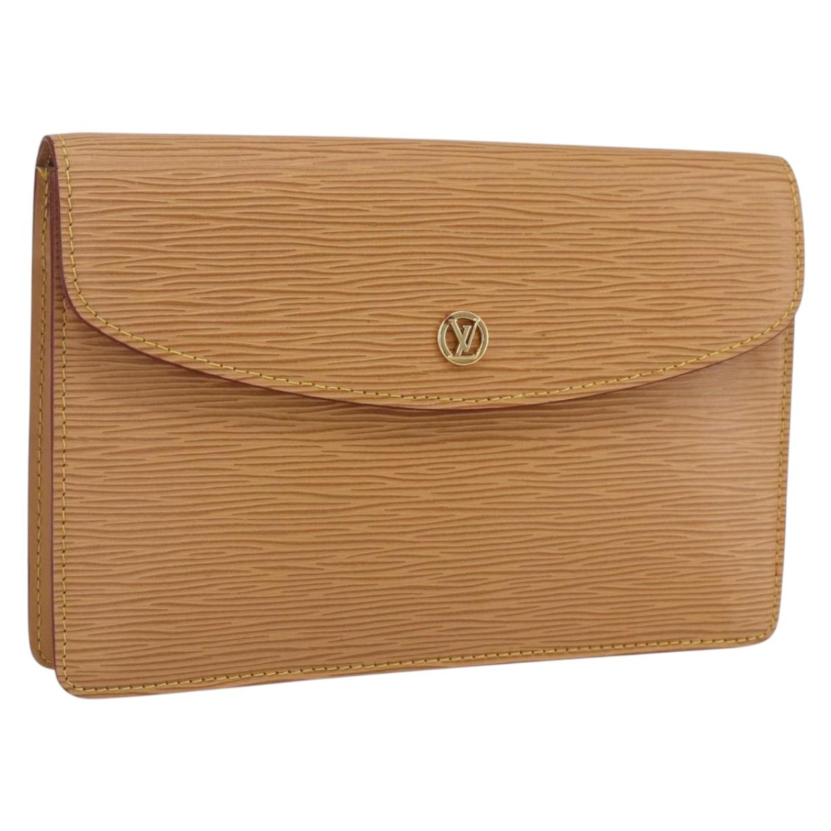 LOUIS VUITTON Epi Montaigne 23 Clutch Bag Beige LV Auth ep12627