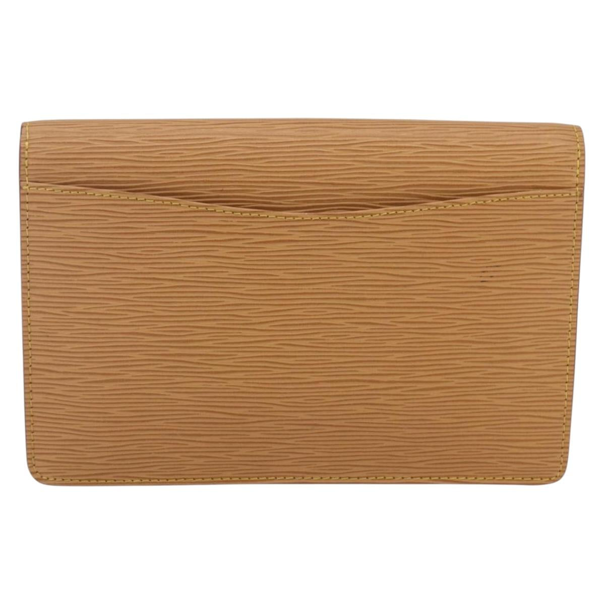 LOUIS VUITTON Epi Montaigne 23 Clutch Bag Beige LV Auth ep12627