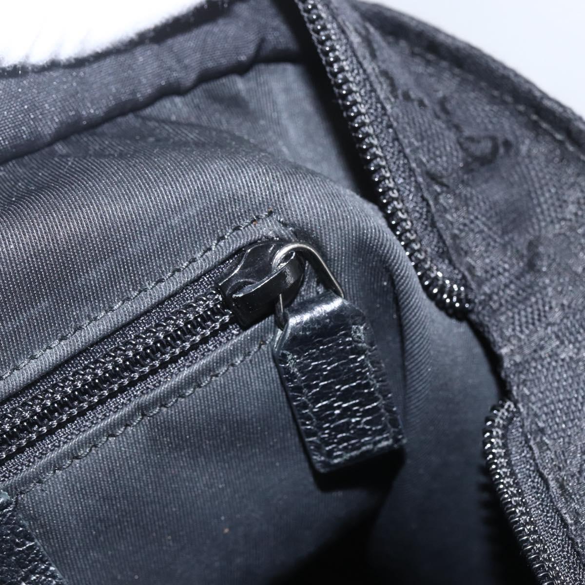 GUCCI GG Canvas Web Sherry Line Hand Bag Black Silver 131228 Auth ep12633