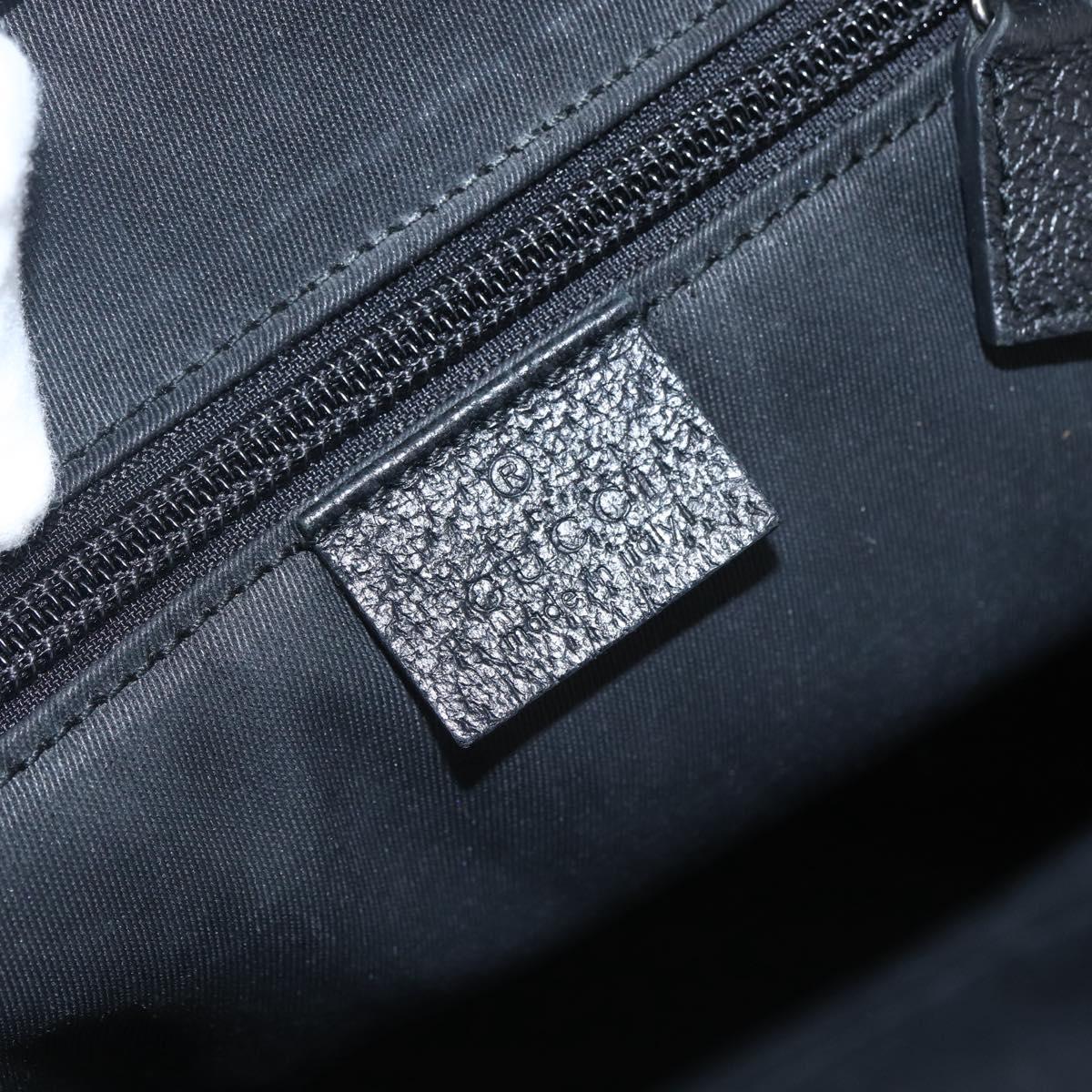GUCCI GG Canvas Web Sherry Line Hand Bag Black Silver 131228 Auth ep12633