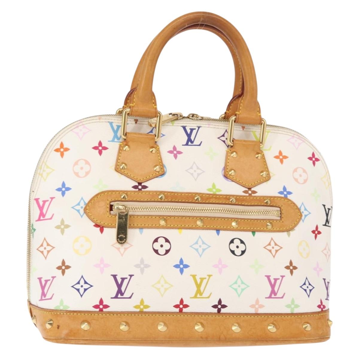 LOUIS VUITTON Monogram Multicolor Alma Hand Bag White M92647 LV Auth ep12643