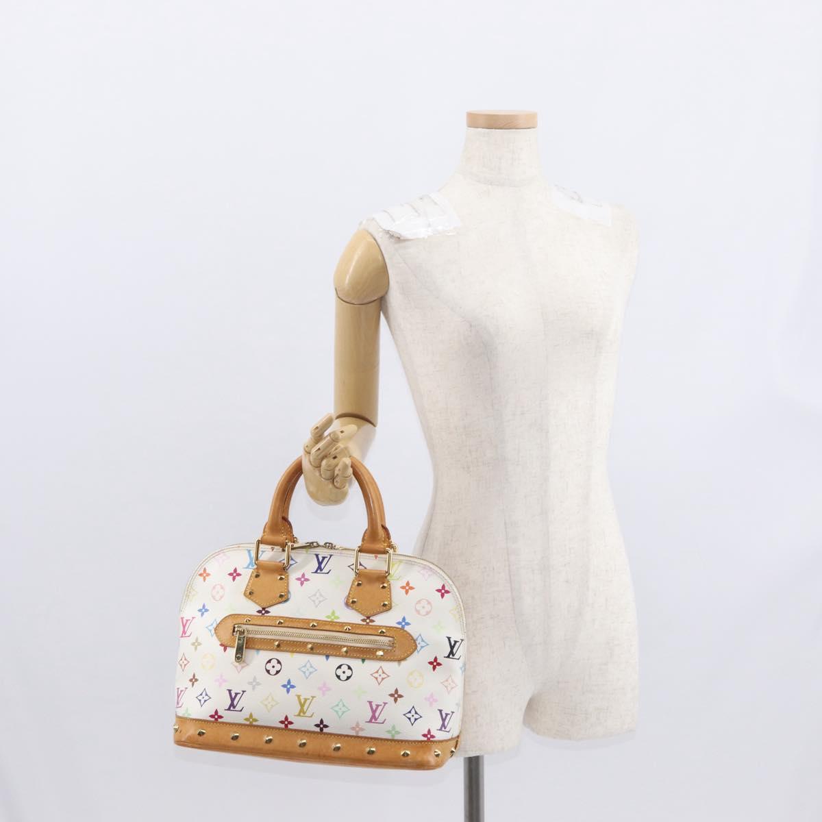 LOUIS VUITTON Monogram Multicolor Alma Hand Bag White M92647 LV Auth ep12643