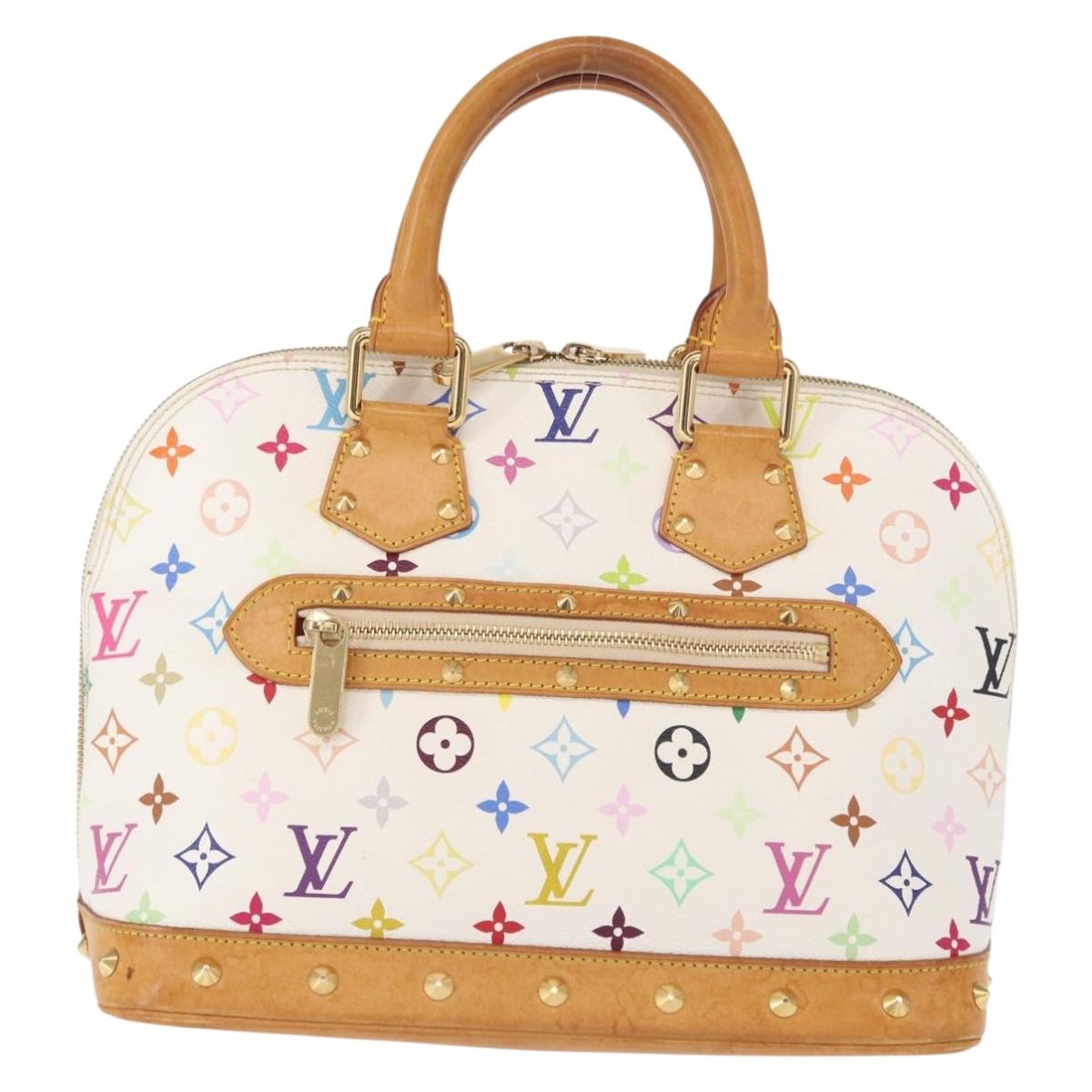 LOUIS VUITTON Monogram Multicolor Alma Hand Bag White M92647 LV Auth ep12643