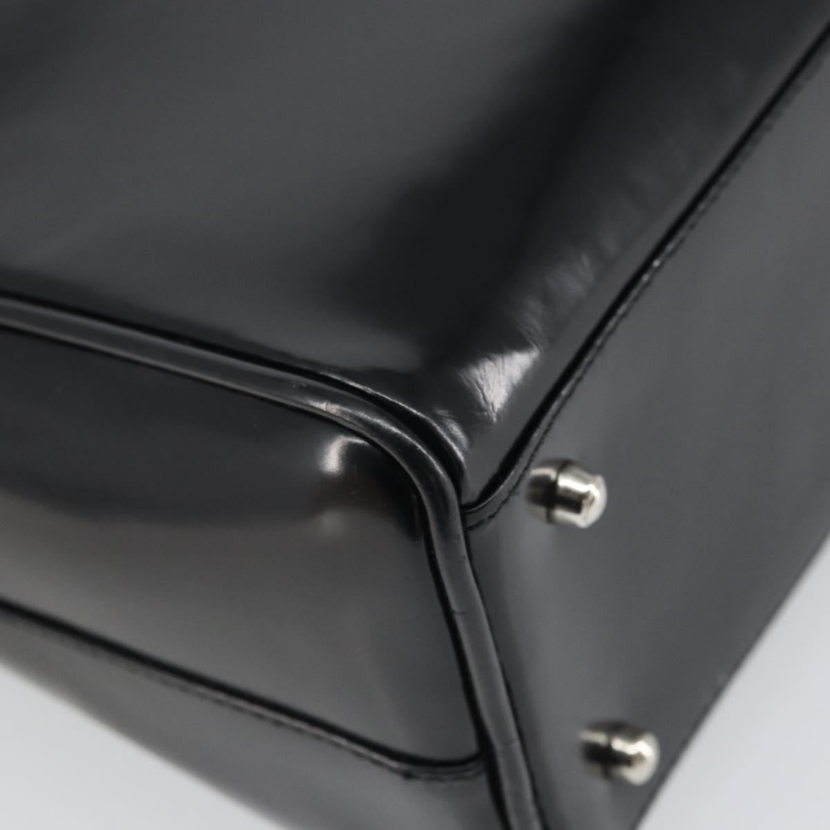 GUCCI Hand Bag Patent leather Black Silver 000 1274 0505 Auth ep12647